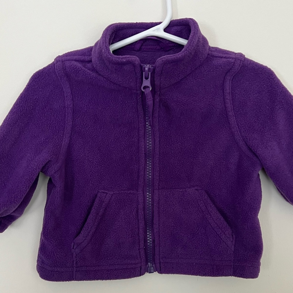 9-12 mo 1989 Place Purple Fleece Zip-up Sweater